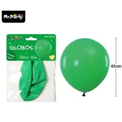 GENERICO - Globos de látex verde mate 45cm