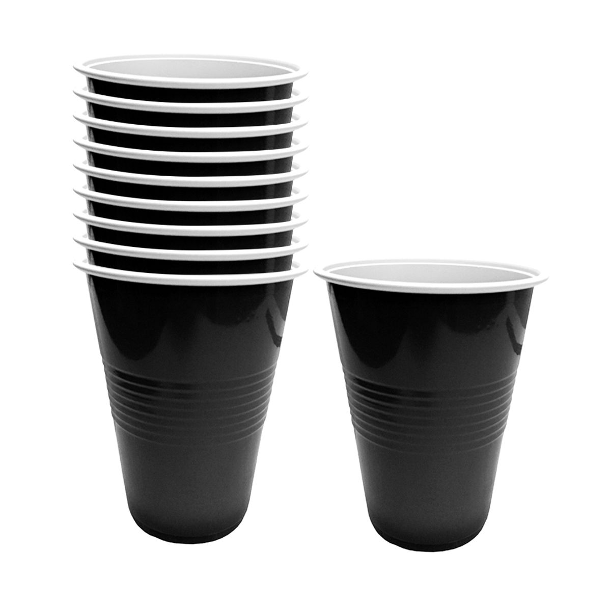 GENERICO - VASO NEGRO 450ML X10 UNI