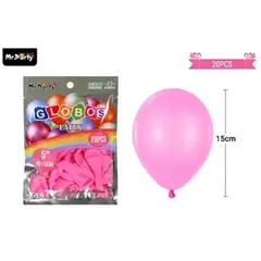 GENERICO - Globos de látex rosa oscura mate 15cm 20pcs