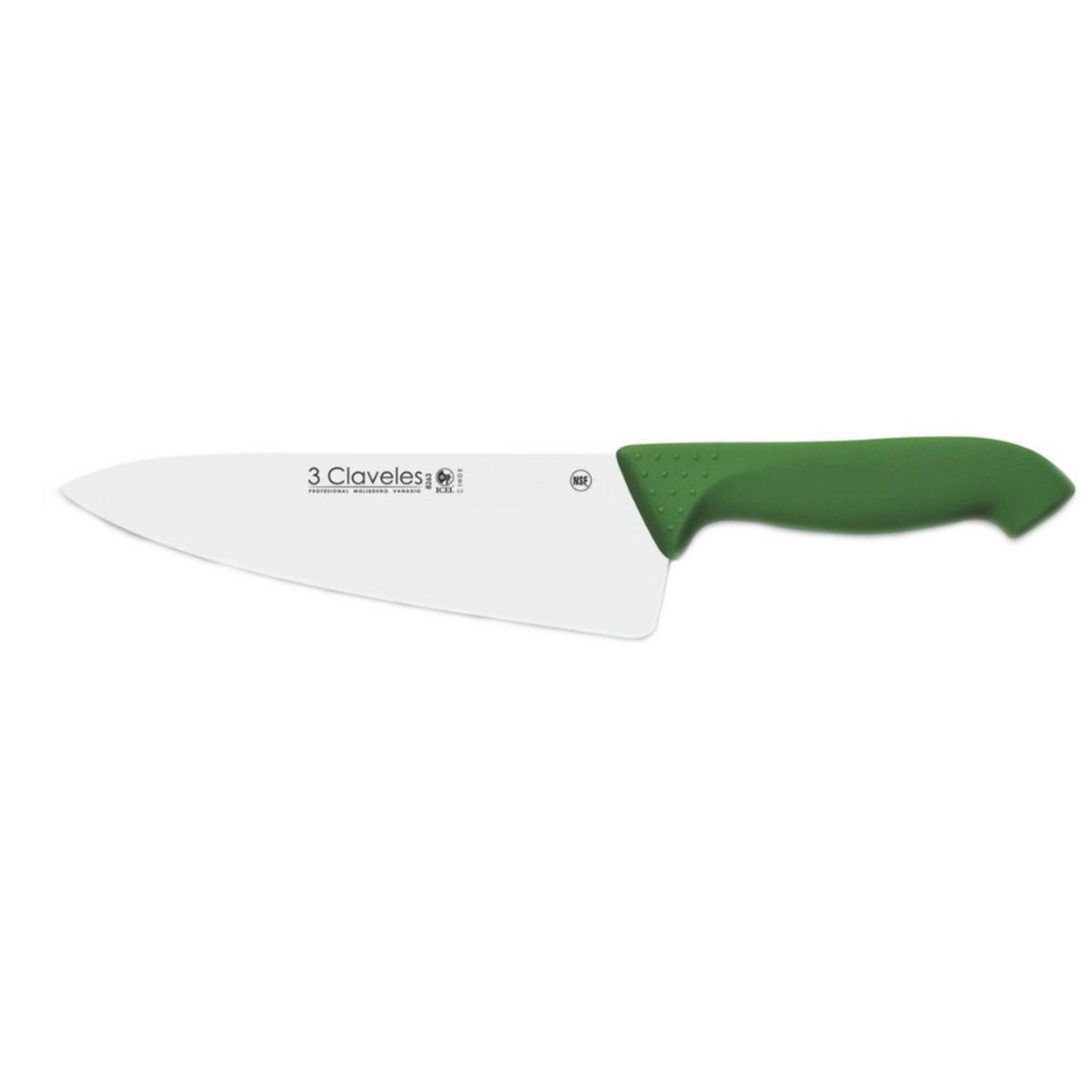 3 CLAVELES - Cuchillo Proflex Cocinero 25 cm Mango Verde