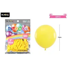 GENERICO - Globos de látex amarillo mate 15cm 20pcs