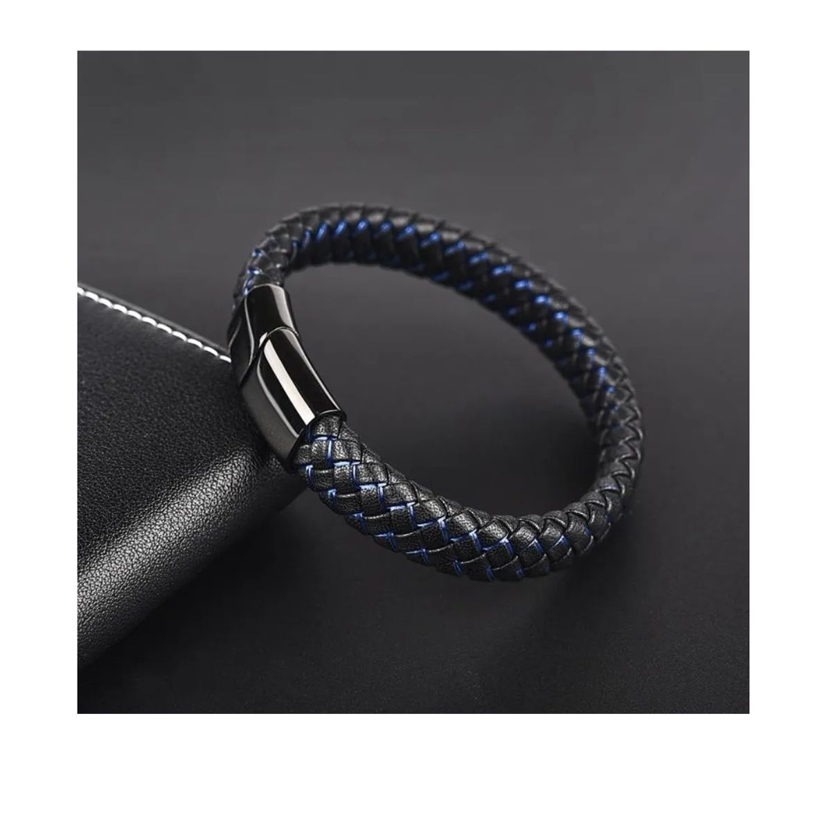GENERICO - Pulsera De Cuero Black Storm Hombre Caballeros Moda