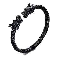 GENERICO - Pulsera Vikinga Dragon Nordico Black Hombre Moda