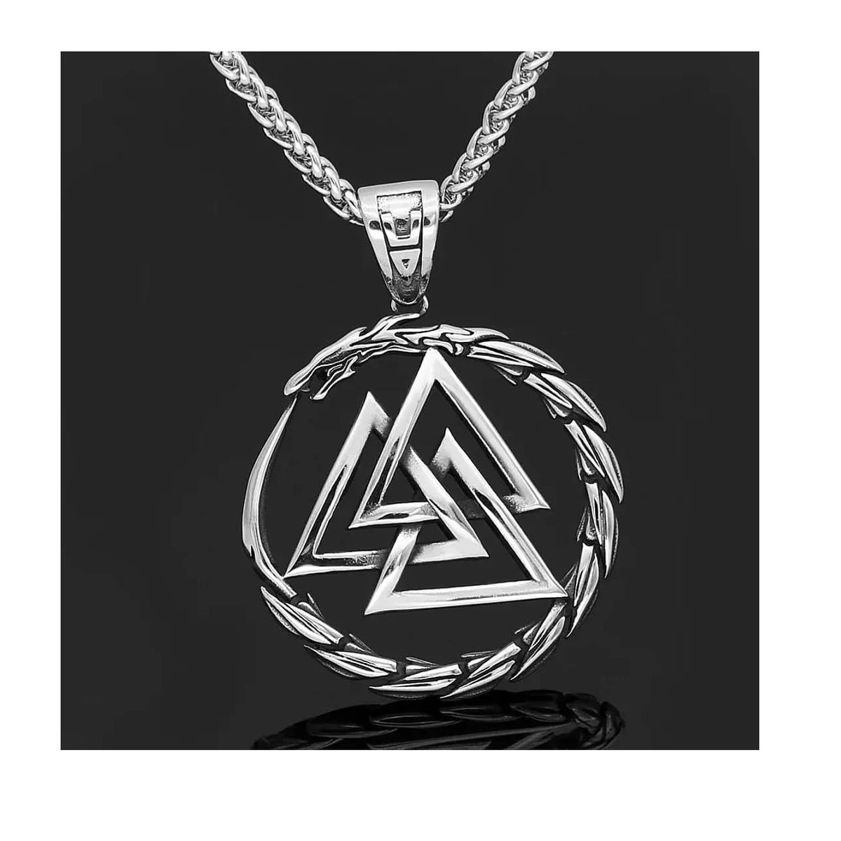 GENERICO - Collar Vikingo Valknut Dragon Hombre Mujer Moda