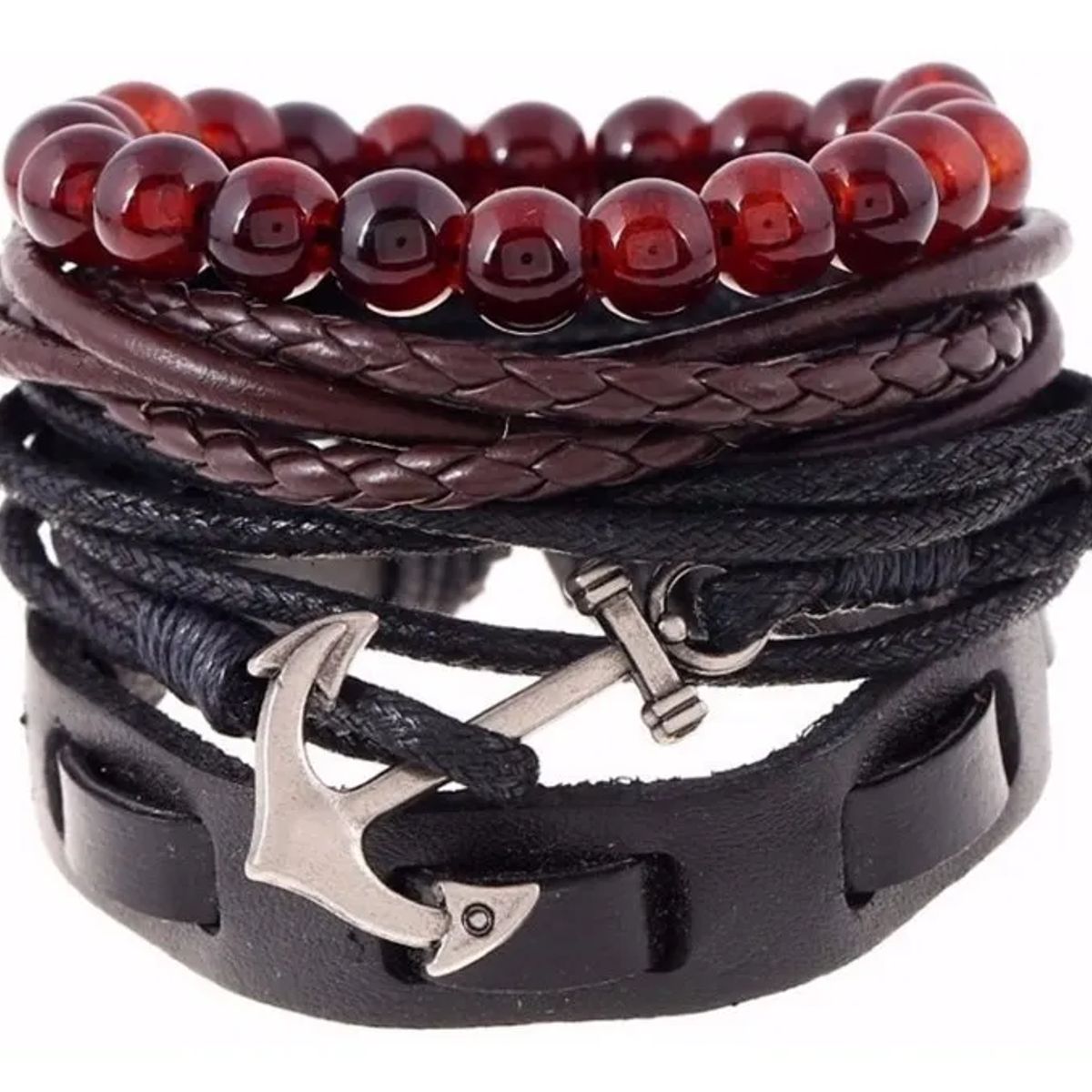 GENERICO - Pulsera De Caballero Y Dama De Cuero Elegante Y Juvenil 22
