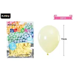 GENERICO - Globos de látex color pastel amarillo 15cm 20pcs