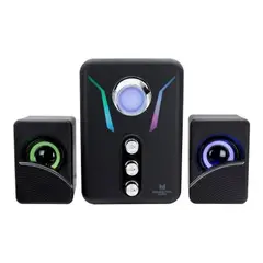 MONSTER - Parlantes para PC Subwoofer Games Firing 21 RGB Jack 35mm y USB 10W