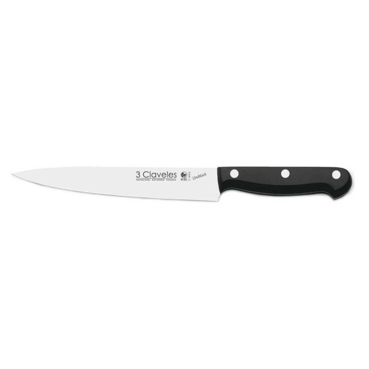 3 CLAVELES - Cuchillo Inox Uniblock Filetear 17 cm