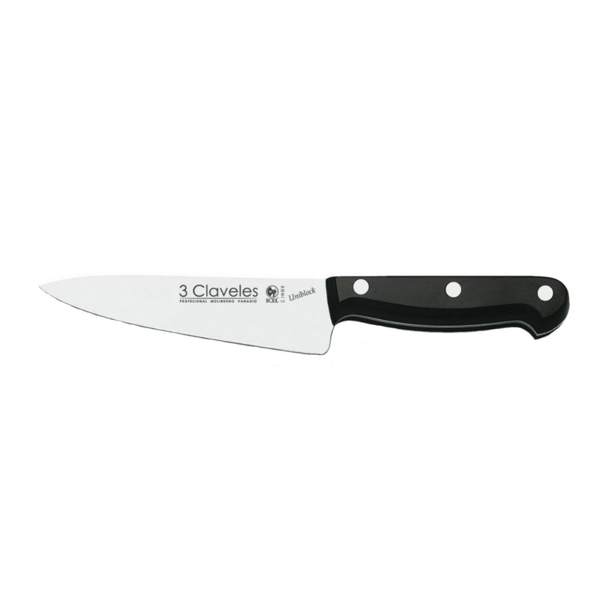 3 CLAVELES - Cuchillo Inox Uniblock Cocinero 18 cm