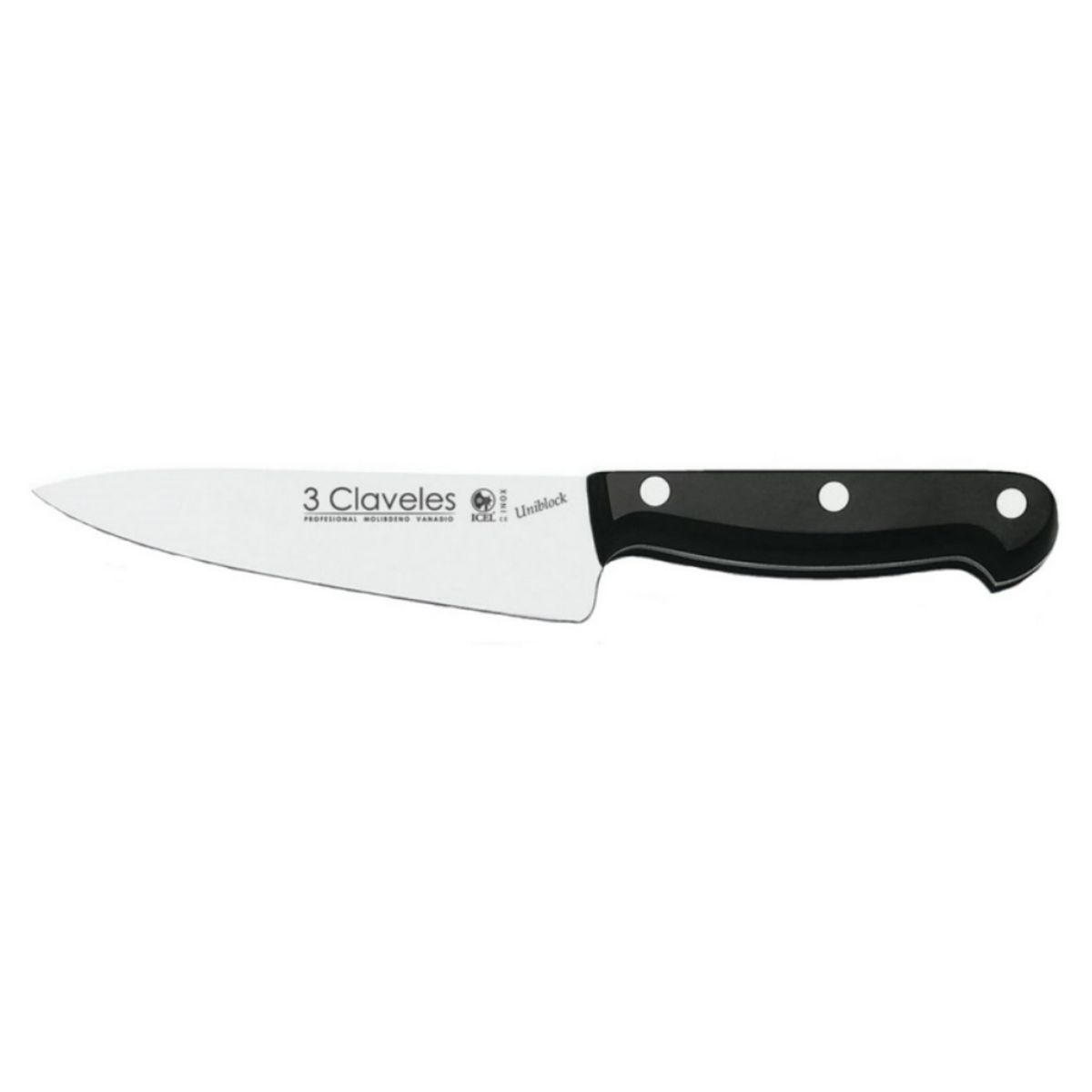 3 CLAVELES - Cuchillo Inox Uniblock Cocinero 25 cm