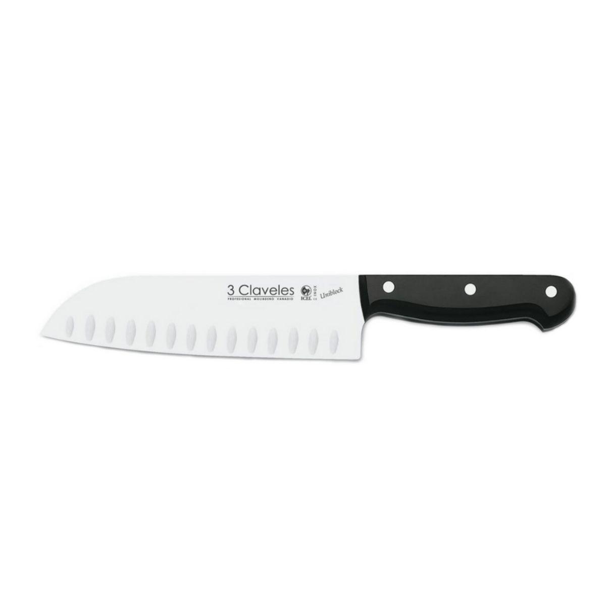 3 CLAVELES - Cuchillo Inox Uniblock Cocina 18 cm