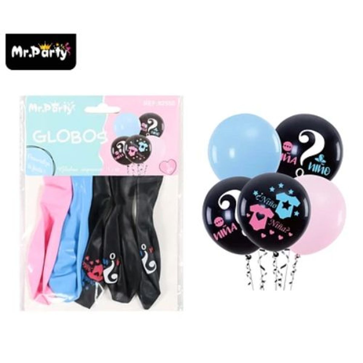 GENERICO - Globos de látex Niña o Niño mate 30cm 5pcs