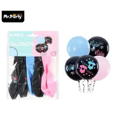 GENERICO - Globos de látex Niña o Niño mate 30cm 5pcs