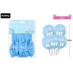 GENERICO - Globos de látex mate celeste baby shower 30cm 5pcs