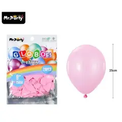 GENERICO - Globos de látex rosa claro mate 25cm 20pcs