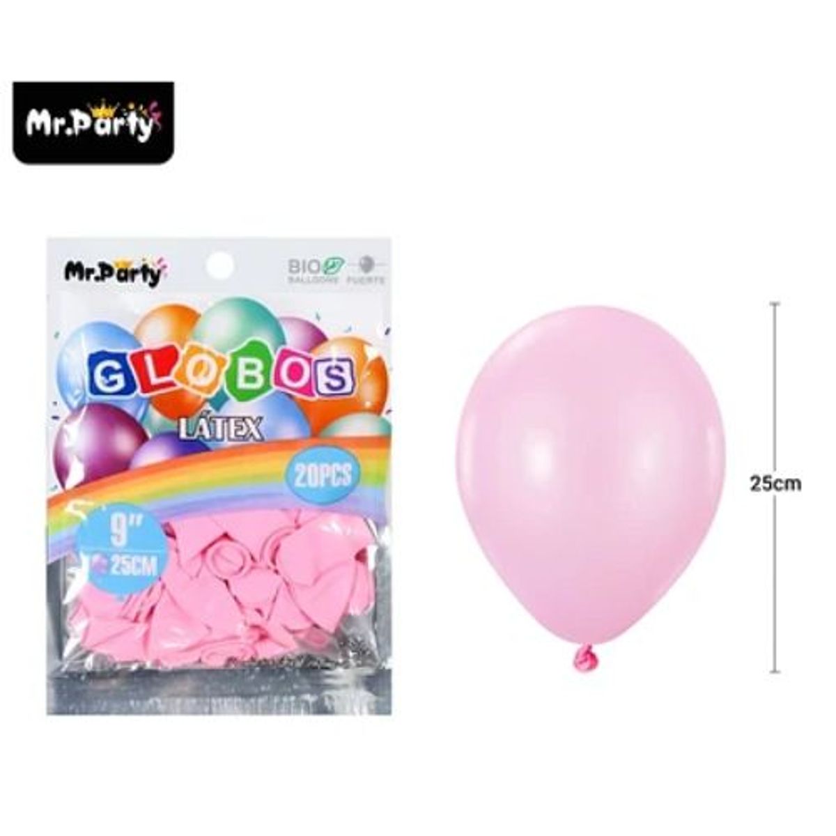 GENERICO - Globos de látex rosa oscura mate 25cm 20pcs