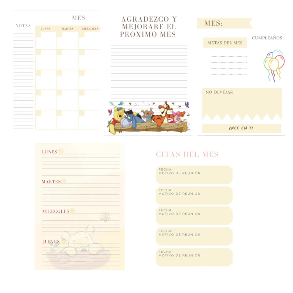GENERICO - Agenda estudiante winnie de pooh