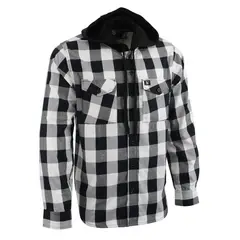 MILWAUKEE LEATHER - Camisa Cuadros Blanca con Negro