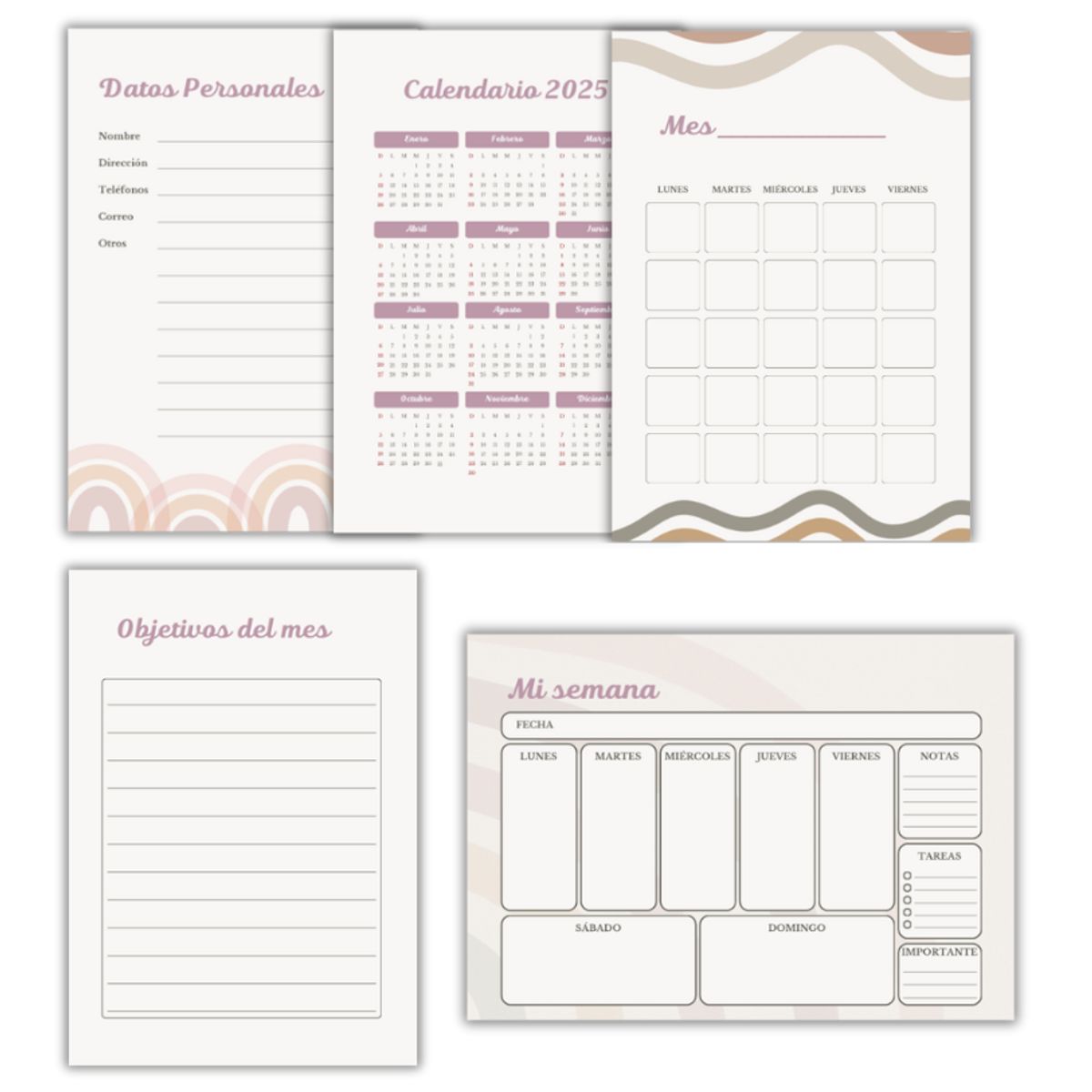 GENERICO - Agenda de Planificacion Anual Mil Planes Flores