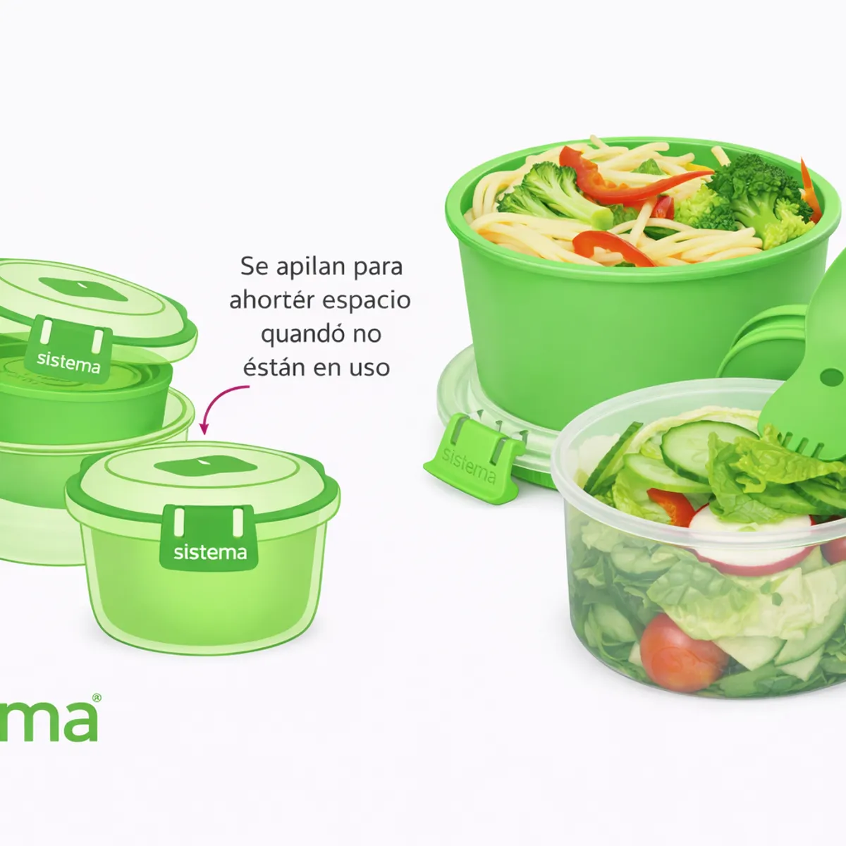 SISTEMA - Contenedor de Almuerzo 965 ml. Apto para Microondas - Fabricados en Nueva Zelandia