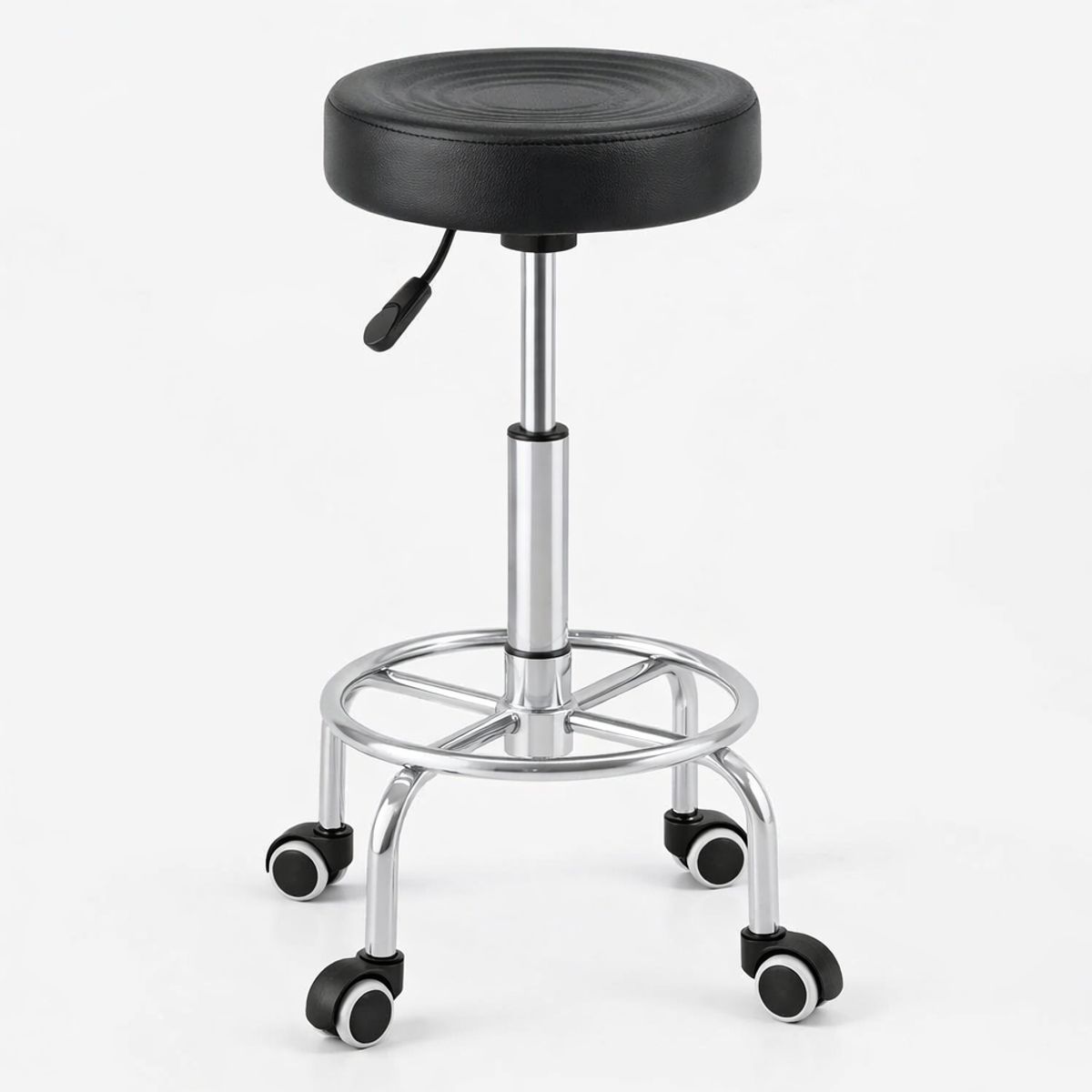 SPACE HOME - Taburete Ergonómico para Cajero 45-57 cm con Base Metálica