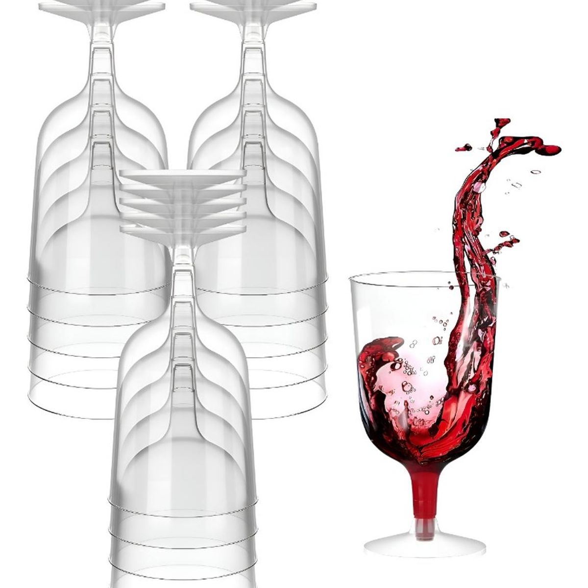 PASTELERIUSCL - 30 Copas De Vino Copa Acrilico Copa Plástico Copas  Acrilico De Cristal Vino 6oz/177ml - Transparente