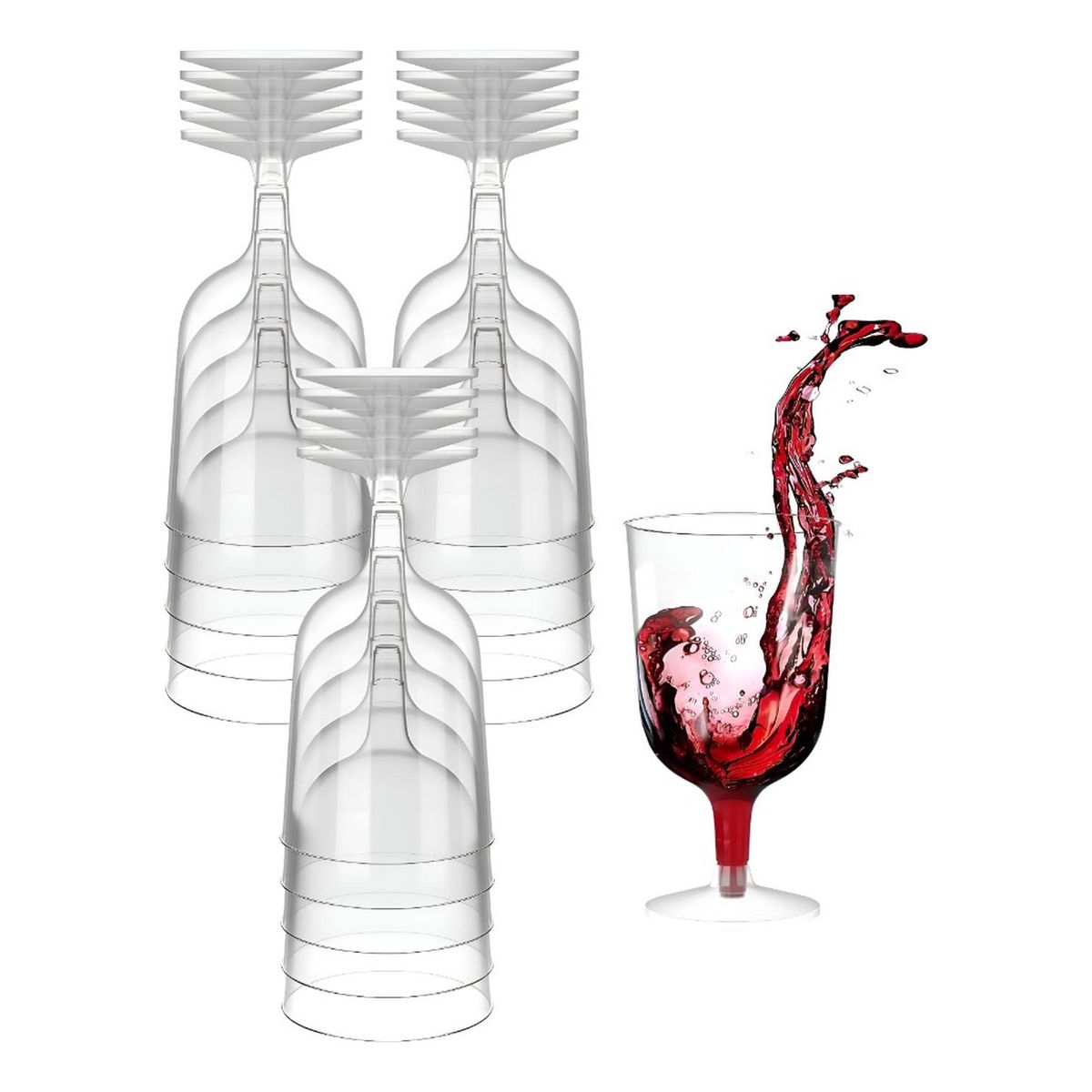 PASTELERIUSCL - 30 Copas De Vino Copa Acrilico Copa Plástico Copas  Acrilico De Cristal Vino 6oz/177ml - Transparente