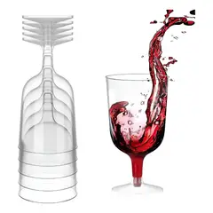 PASTELERIUS - 30 Copas De Vino Copa Acrilico Copa Plástico Copas Acrilico De Cristal Vino 6oz/177ml - Transparente