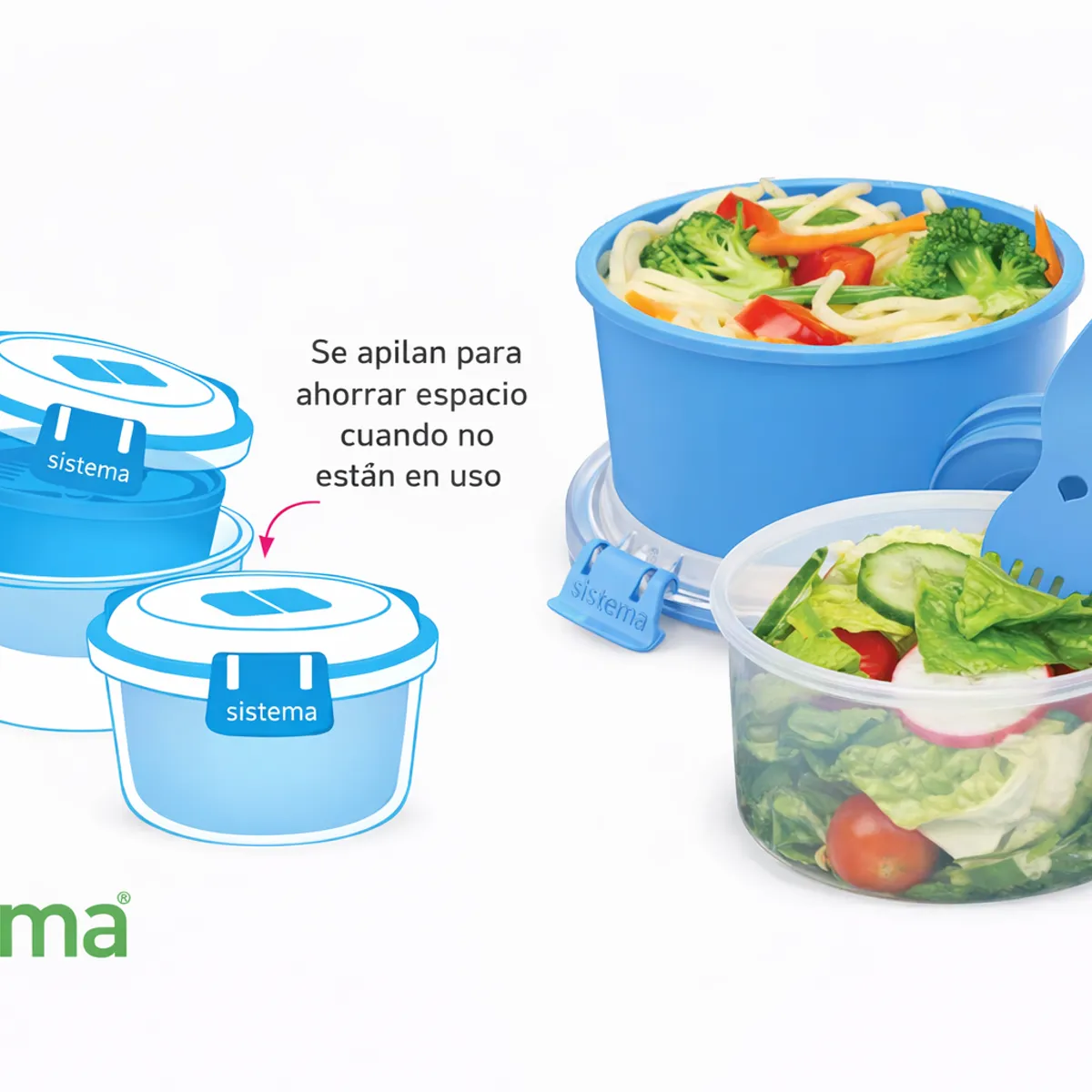 SISTEMA - Contenedor de Almuerzo 965 ml. Apto para Microondas - Fabricados en Nueva Zelandia