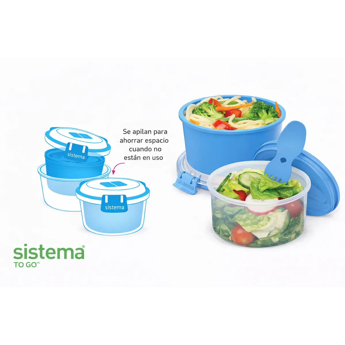 SISTEMA - Contenedor de Almuerzo 965 ml. Apto para Microondas - Fabricados en Nueva Zelandia