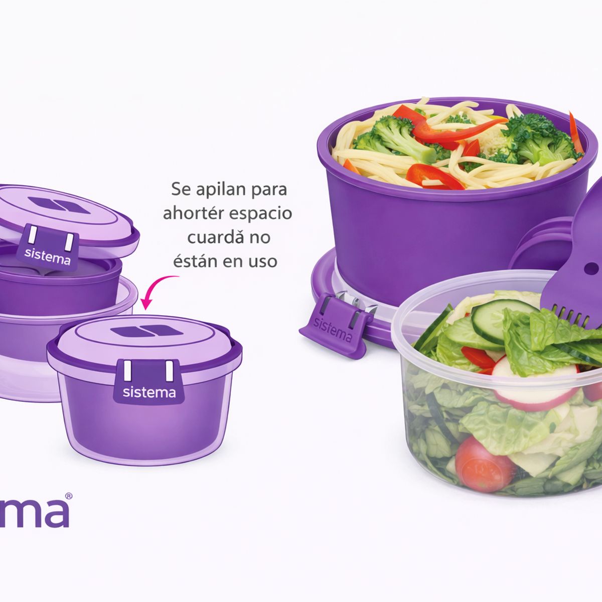 SISTEMA - Contenedor de Almuerzo 965 ml. Apto para Microondas - Fabricados en Nueva Zelandia