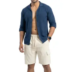 D'JOE - Short Fresco Lino Grueso Cargo Hombre