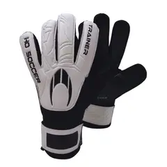 HO SOCCER - Guantes de Arquero Trainer Pursuit Flat Con 5 Ferulas No Removible Talla 6 Negro Blanco