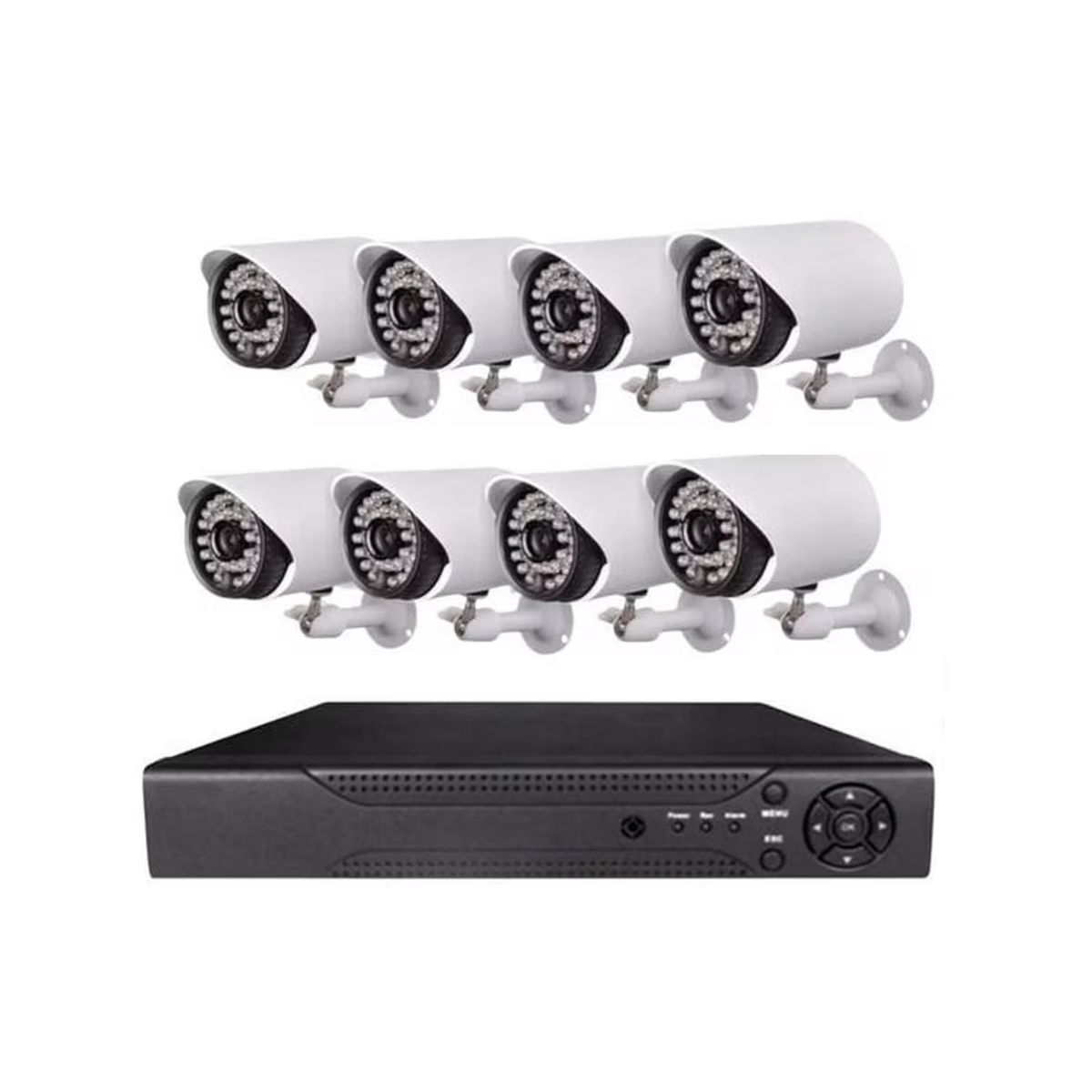 GENERICO - Kit de 8 Cámaras HD Con Dvr 1080p FULL HD