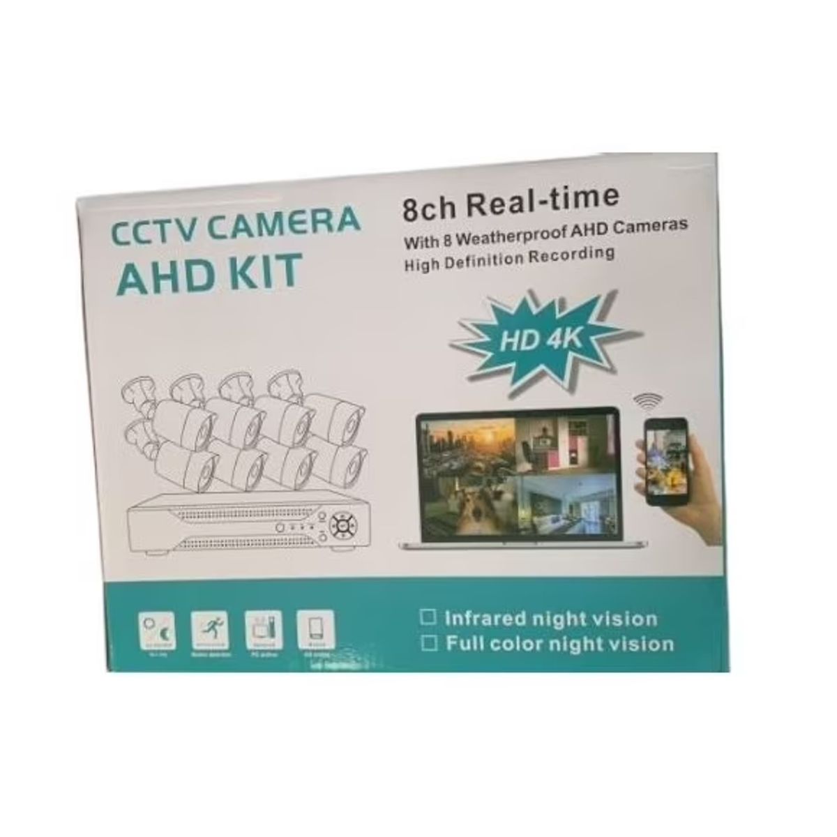 GENERICO - Kit de 8 Cámaras HD Con Dvr 1080p FULL HD