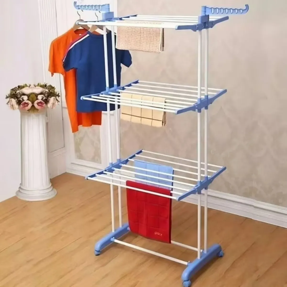 MOVI - TENDEDERO DE ROPA VERTICAL  PLEGABLE – "ORDEN, SECADO RÁPIDO Y MOVILIDAD TOTAL"