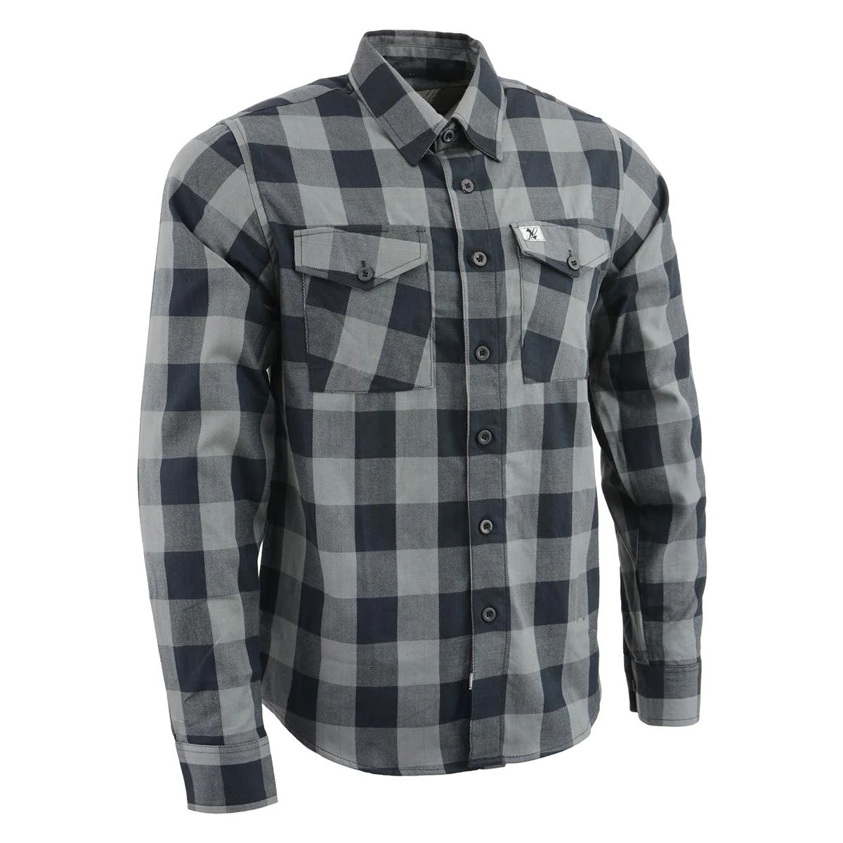 MILWAUKEE LEATHER - Camisa Cuadros Gris con Negro