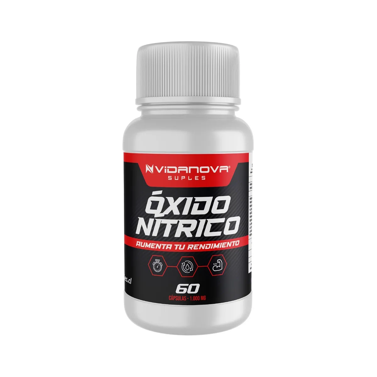 GENERICO - Óxido Nítrico Vidanova® 60 Cáps 1.000 Mg Booster Pre Entreno Sin Sabor