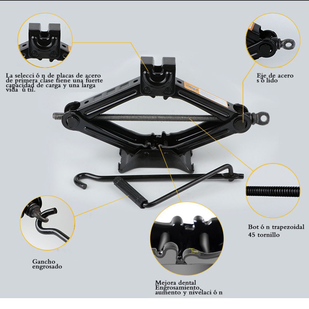 GENERAL - Gata Tijera Mecánica De 1.5 Toneladas Para Auto