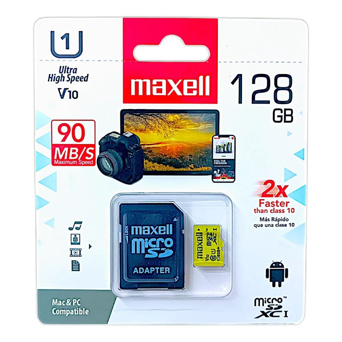MAXELL - Tarjeta Memoria Micro Sd 128gb Maxell Clase 10 SDXC