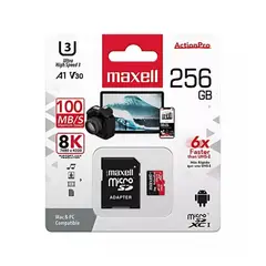 MAXELL - Tarjeta de Memoria MicroSD 256GB UH-3 8K