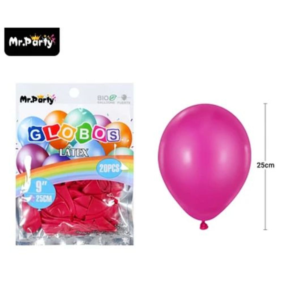 GENERICO - Globos de látex vino tinto mate 25cm 20pcs