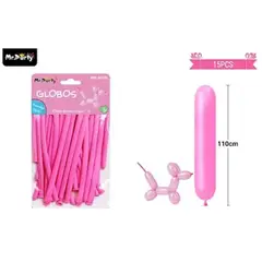 GENERICO - Globos largos rosa 110cm 15pcs