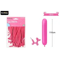 GENERICO - Globos largos rosa rojo 110cm 15pcs