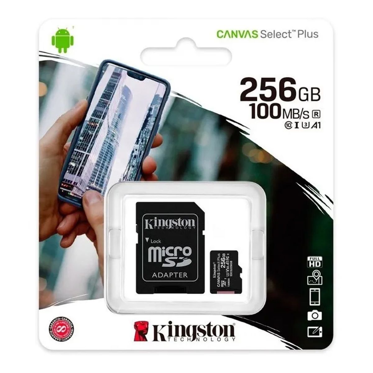 KINGSTON - Memoria Micro SD De 256gb Kingston Clase 10 Full Hd 100mb/s