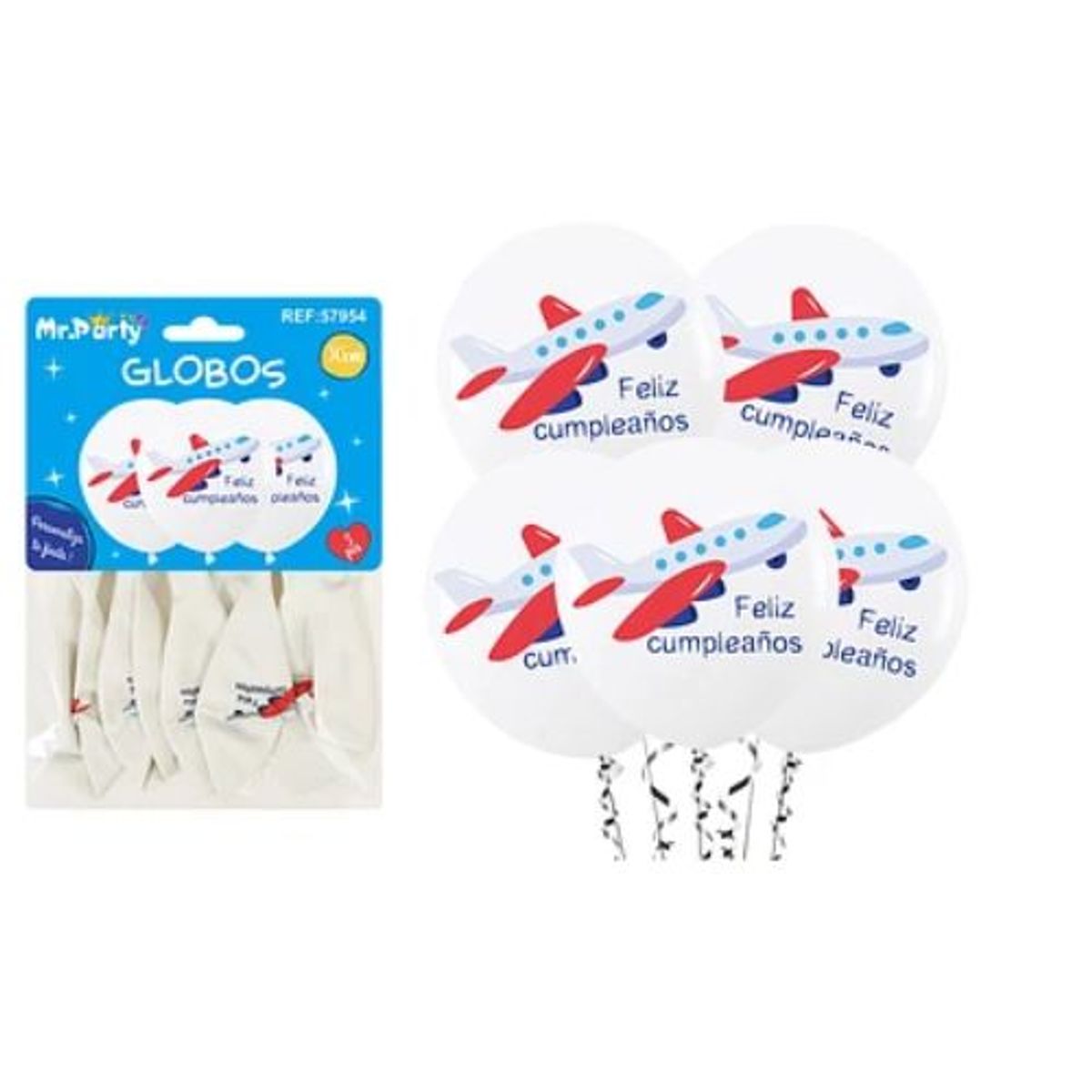 GENERICO - Globos de látex avión 30cm 5pcs