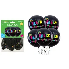 GENERICO - Globos de látex feliz cumpleaños 30cm 5pcs