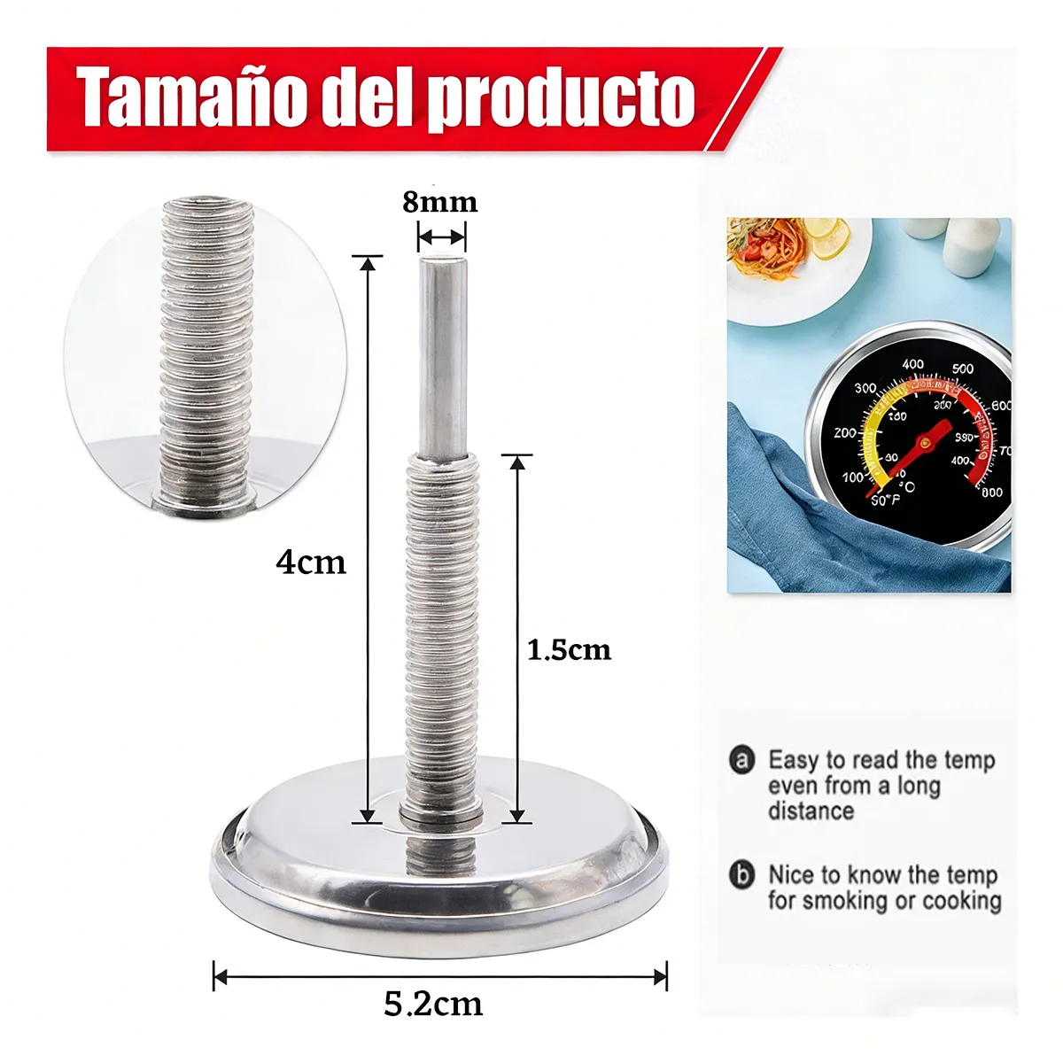 GENERICO - 4pcs Termometro Para Hornos Indicador Temperatura Cocina