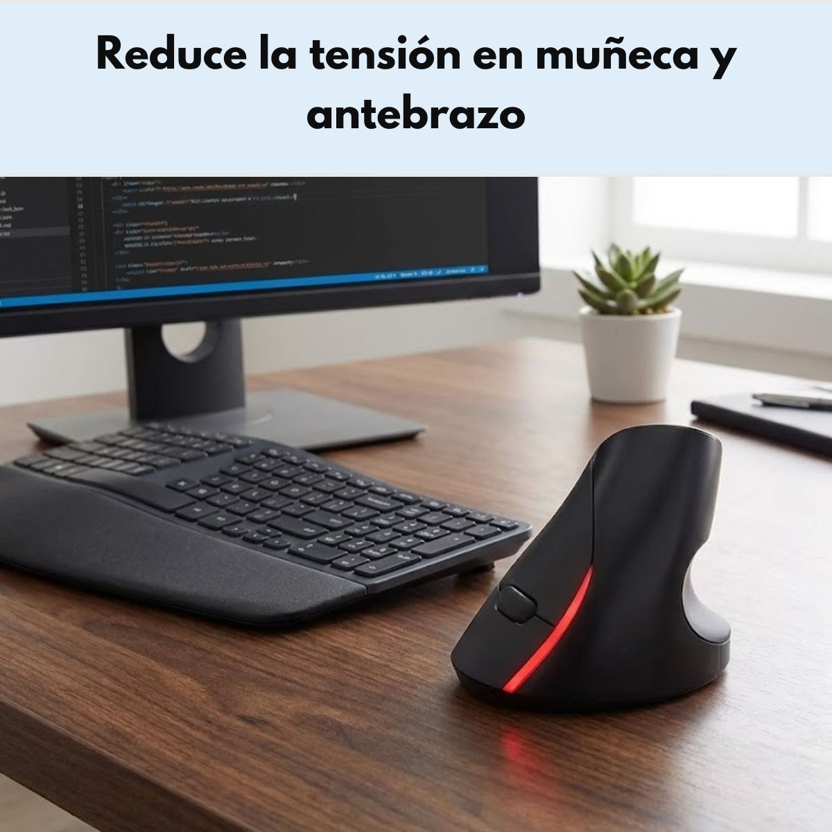 TECHMASTER - Mouse Vertical Inalámbrico 2g Ergonómico Aero Ergo Tecmaster TM-100544
