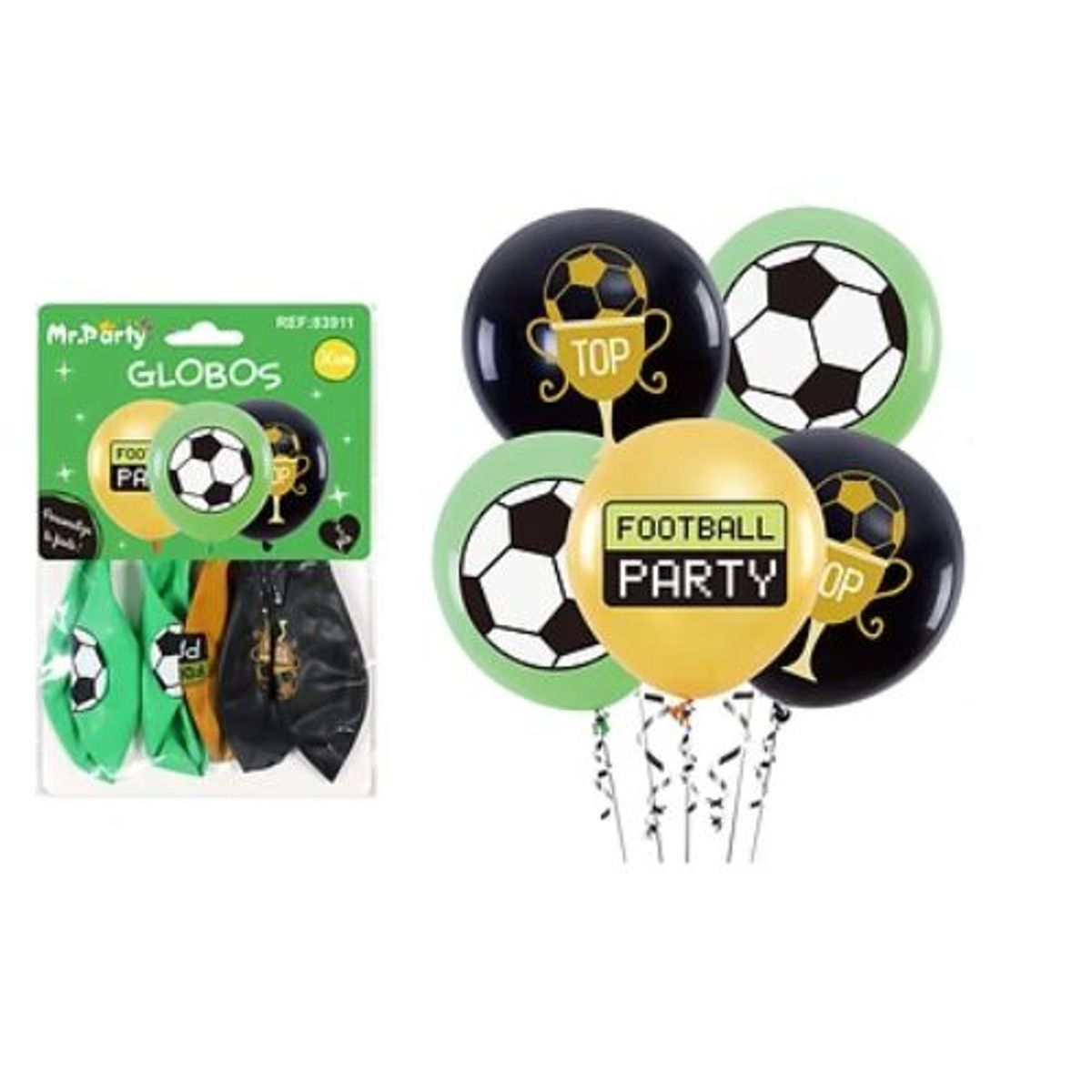GENERICO - Globos de látex fútbol 5pcs
